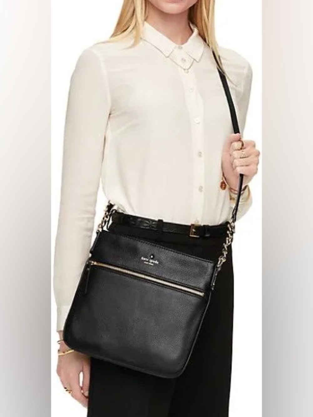 Kate Spade New York Cobble Hill Ellen Black Leather Crossbody Bag